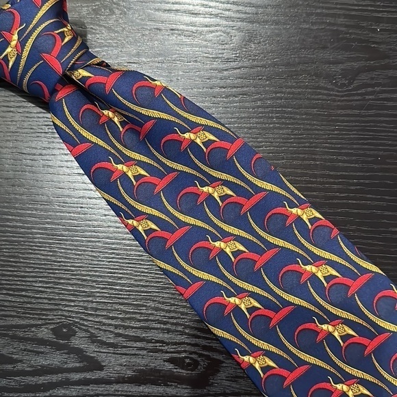 Lanvin Paris Elephant Motif Silk Tie - Picture 1 of 10